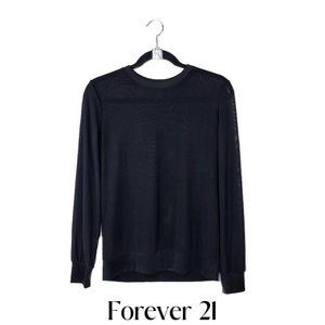 Forever 21 Sheer Mesh Longsleeve Top. * Small *